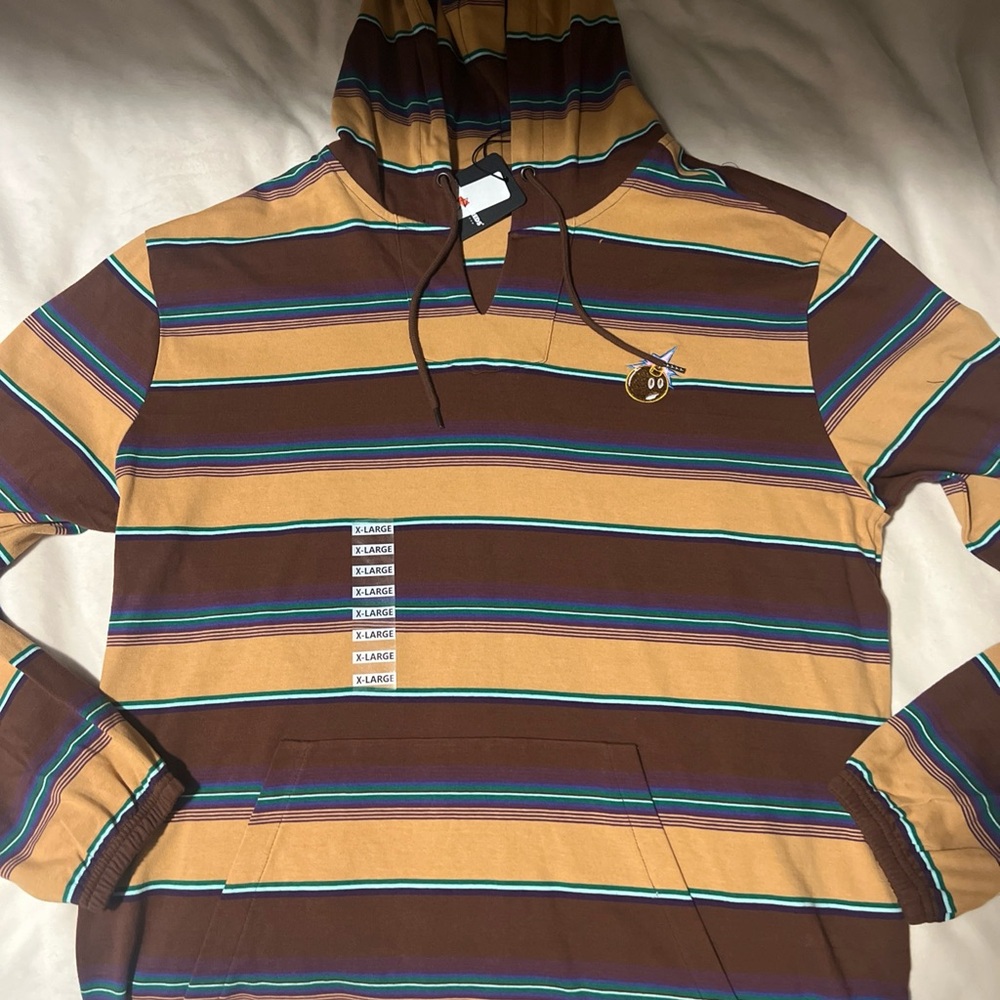 The Hundreds Brown and Tan Striped Long Sleeve Tee